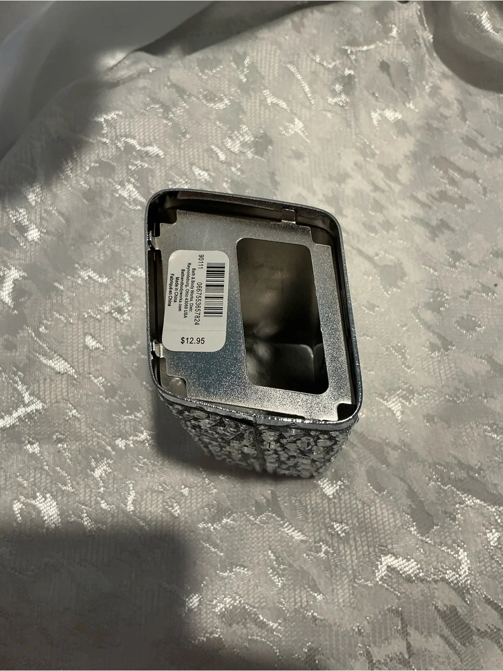 Bath & Body Works Silver Jeweled Foaming Soap Holder